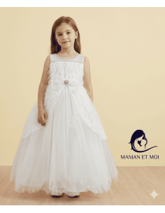 Robe Blanc de Mariage pour Fille